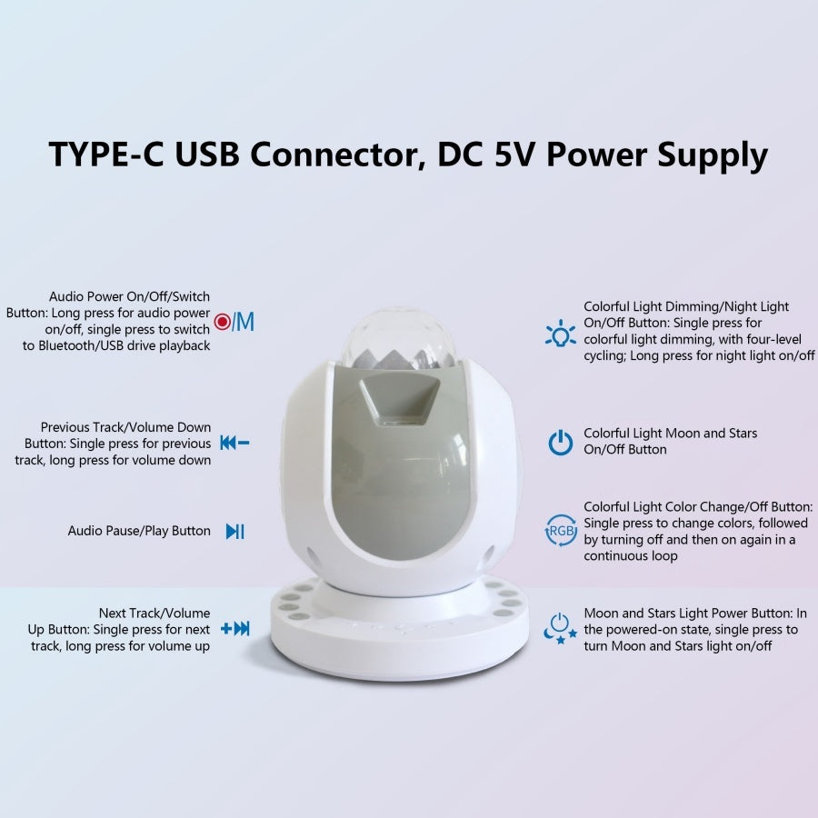 US Local Starry Sky Light Bluetooth Speaker