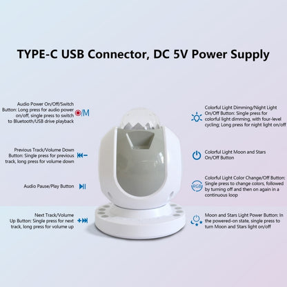 US Local Starry Sky Light Bluetooth Speaker