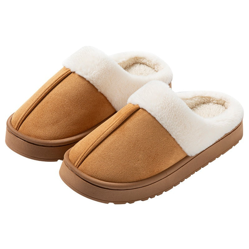 Women's Non-slip Platform Plush Cotton Slippers