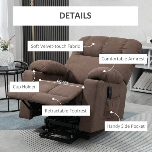 UK Local HOMCOM Electric Riser And Recliner Chair For Elderly, Power Lift Recliner Chair With Remote Control