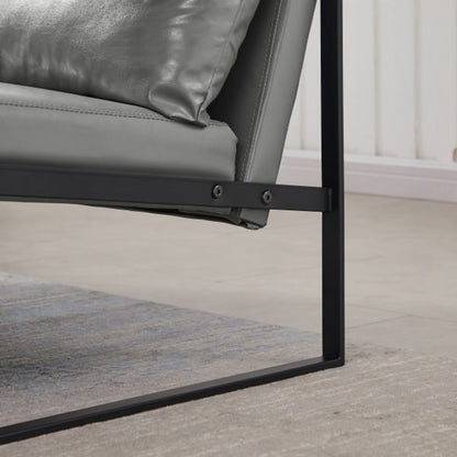 US Local Lounge Living Room Office PVC Leather Accent Arm Chair With Extra Thick Padding