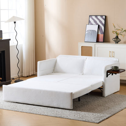 US Local Adult Sleeper Chair Bed, 3-in-1 Convertible Sofa Chair Bed Pull-out Sofa Bed, Convenient Folding Tray Table With USB And Type-C Charging Ports Modern Loveseat For Living Room