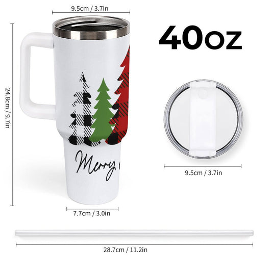 PHDT00326 POD US Local Tumbler 40 oz Large Capacity Car Cup Christmas Trees Vibes