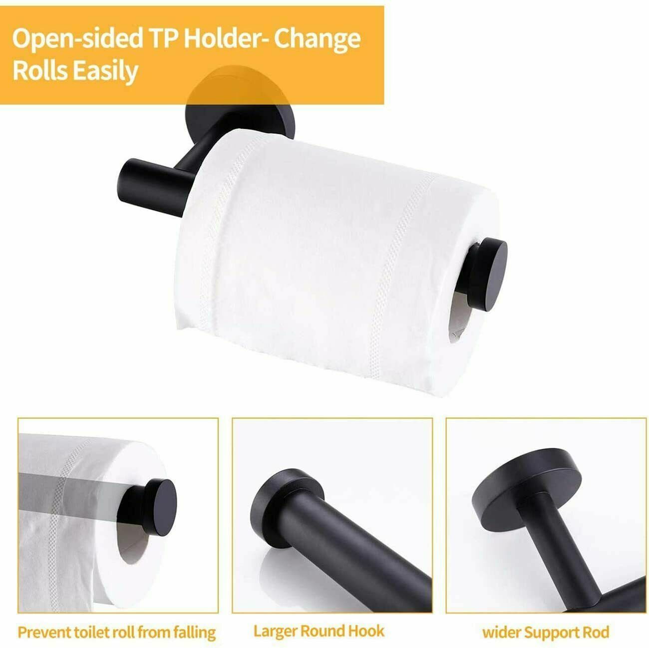 UK Local Stainless Steel Toilet Paper Holder Matte Black Toilet Roll Holder Wall Mounted