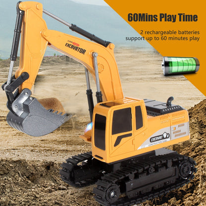US Local 2025 Remote Control Excavator RC Digger Truck Construction Vehicles Boys Toys US