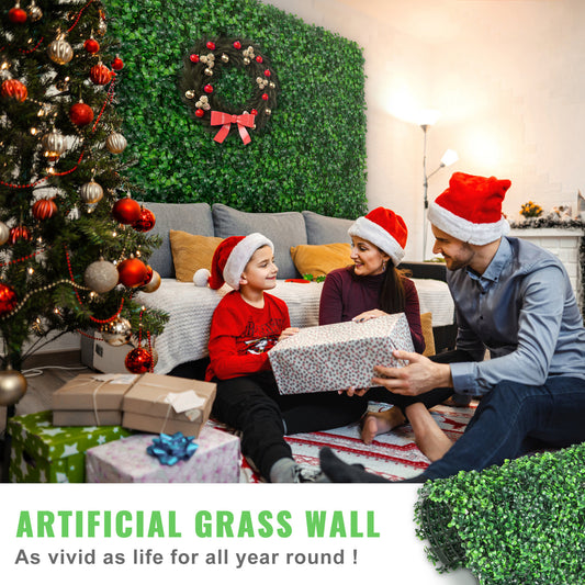 US Local VEVOR 12PCS 20x20inch Artificial Boxwood Panels,Boxwood Hedge Wall Panels,Artificial Grass Backdrop Wall ,Privacy Hedge Screen UV Protected For Outdoor Indoor Garden
