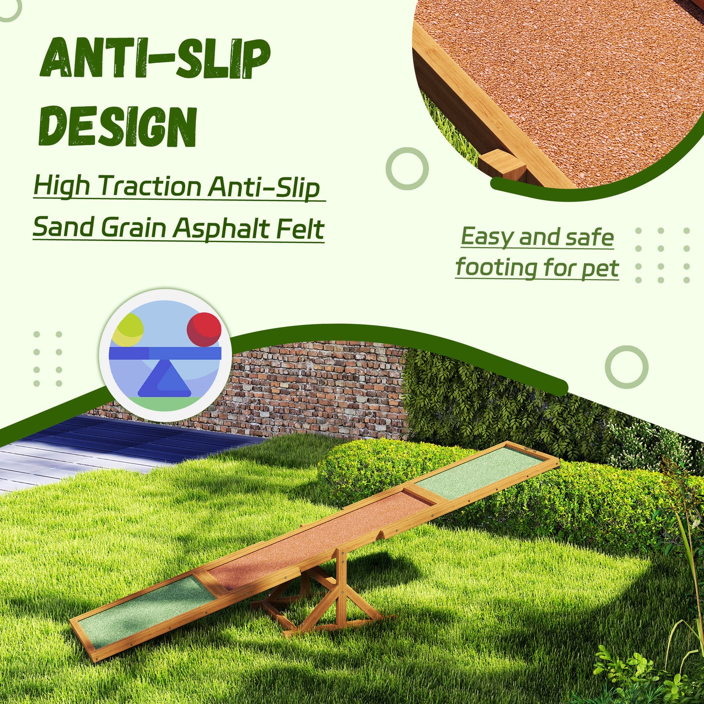 US Local Wooden Dog Agility Seesaw For Training And Exercise, Weather Resistant, 83 L X 16 W X 14 H, Orange