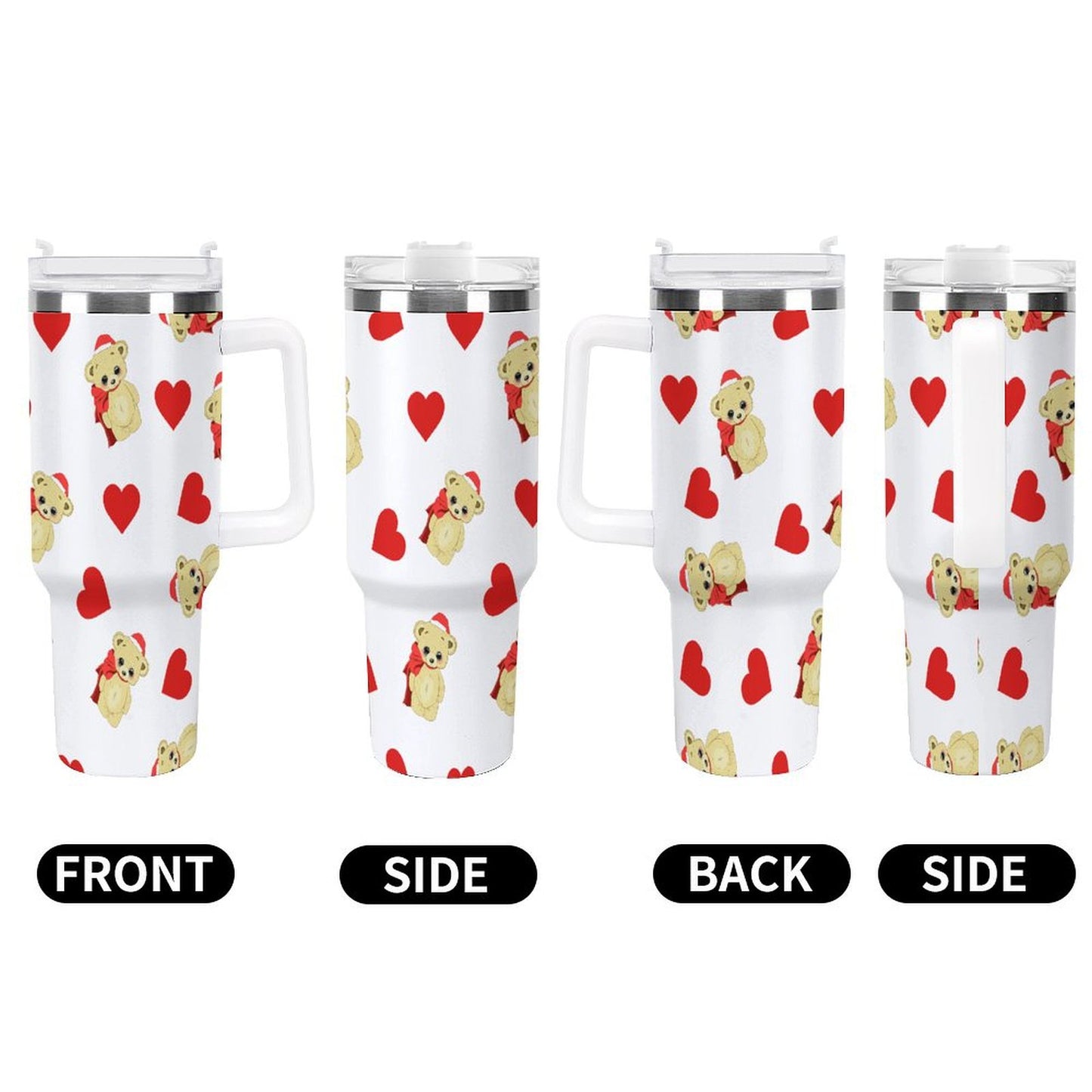 PHDT00060 POD US Local Tumbler 40 oz Large Capacity Car Cup Teddy Bear, Love, Christmas