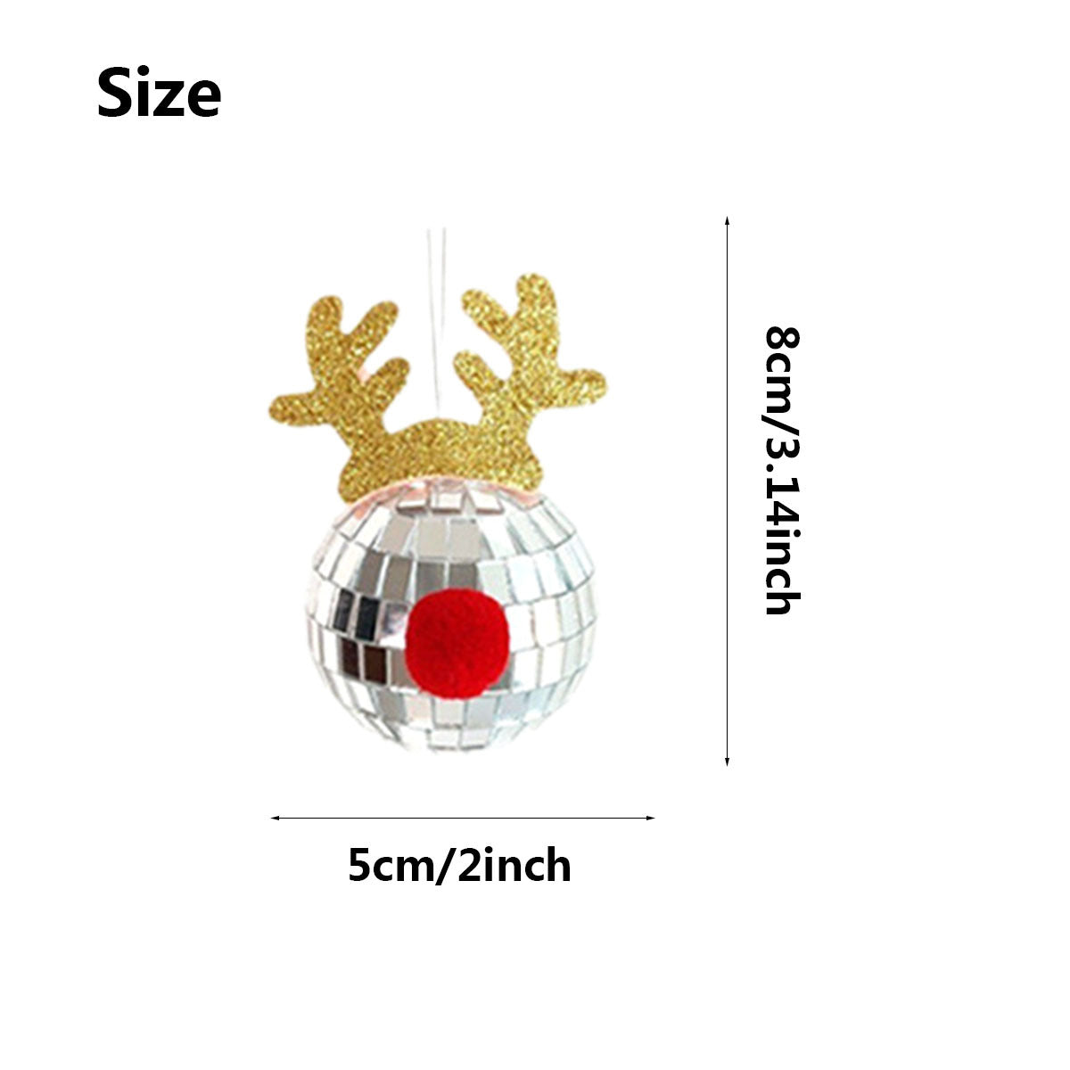 US Local 5PCS Christmas Mirror Disco Ball Decoration