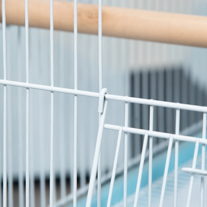 US Local 55inch 2 In 1 Bird Cage Aviary Parakeet House For Finches, Budgies With Wheels, Light Blue