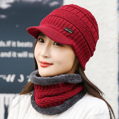 Winter Knitted Wool Cap Fleece-lined Thickened