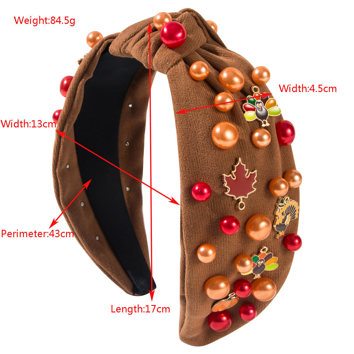 Thanksgiving Hairband Beaded Alloy Maple Leaf Turkey Accessories Fashion