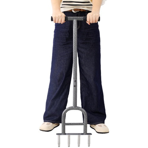 US Local Lawn Coring Aerator, 4 Corer Plug Aerator Tool With Soft Rubber Grip, Manual Grass Aerating Tool, Garden Tool & Cleaning Hand Tool For Loosening Soil And Improving Lawn Health