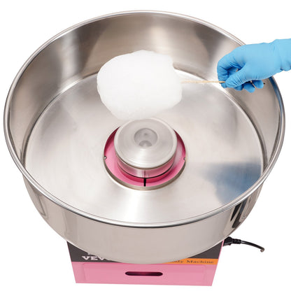 US Local VEVOR Electric Cotton Candy Machine, 1000W Candy Floss Maker, Commercial Cotton Candy Machine With Stainless Steel Bowl, Sugar Scoop, And Drawer, Perfect For Home Kids Birthday, Family Party Pink