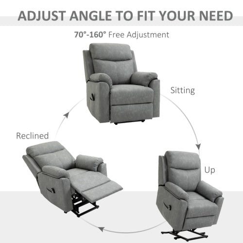 UK Local HOMCOM Faux Leather 70 Electric Riser Recliner Chair - Grey