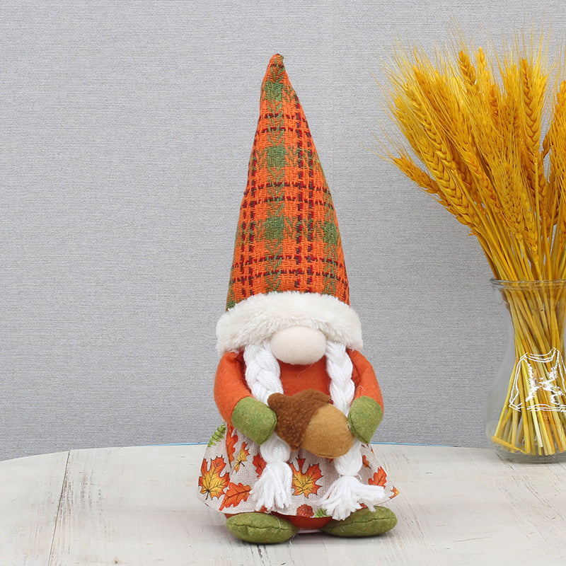 Harvest Thanksgiving Decoration Supplies Rudolf Doll Glowing Decoration Props