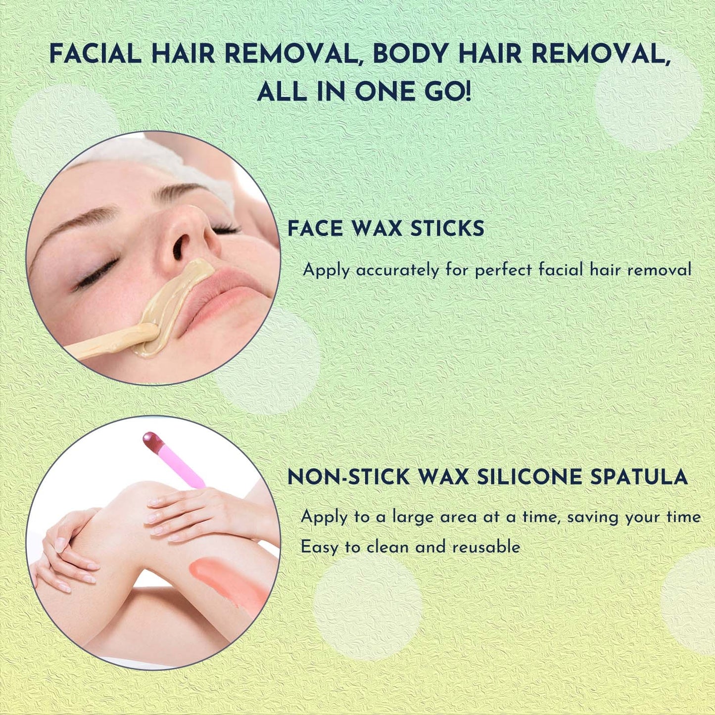 US Local Waxing Kit 19 Items, WUWUVISTA Hair Removal Wax Kit With Wax Melt Warmer Waxing Beads For Face, Brazilian, Full Body, Bikini Suitable For Plugs Of American & European Specifications