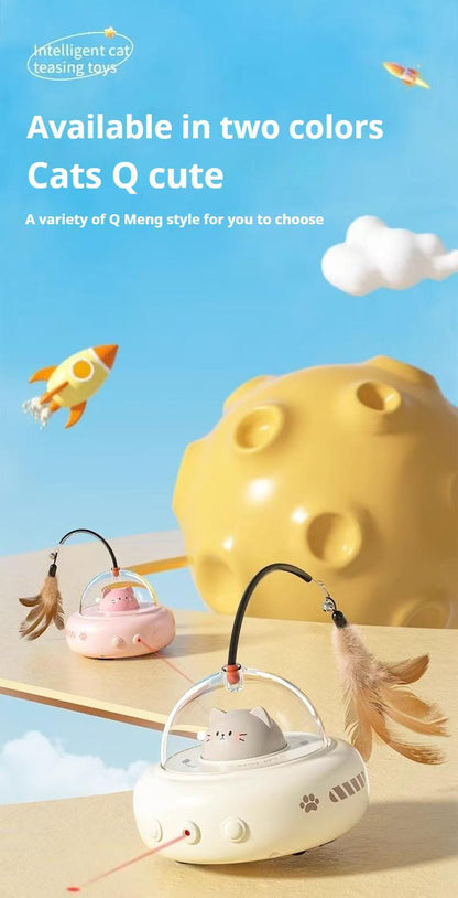 US Local Smart Electric Cat Car With Automatic Laser Pointer - Cat Fun, Energy-Saving Product