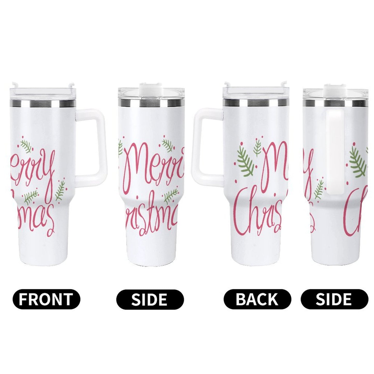 PHDT00297 POD US Local Tumbler 40 oz Large Capacity Car Cup Christmas Letters Pink
