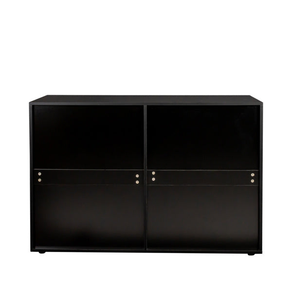 US Local Black Particleboard Eight Drawer Cabinet