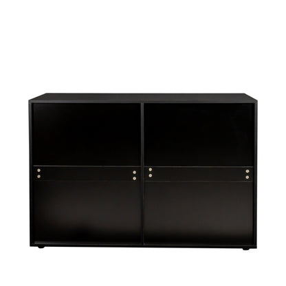US Local Black Particleboard Eight Drawer Cabinet