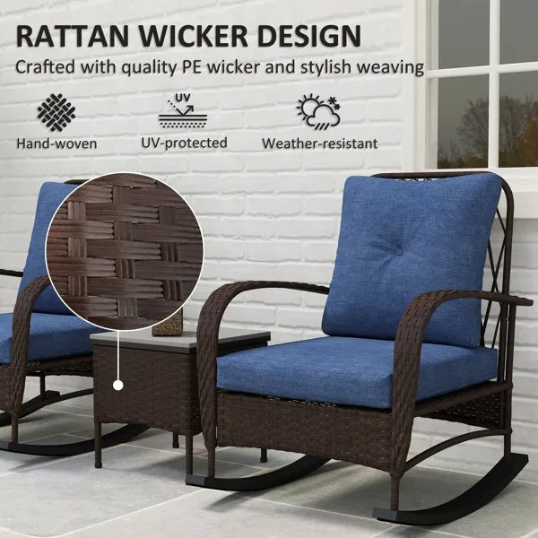 US Local Rattan Chaise Lounge Chair, Wicker Patio Furniture Set