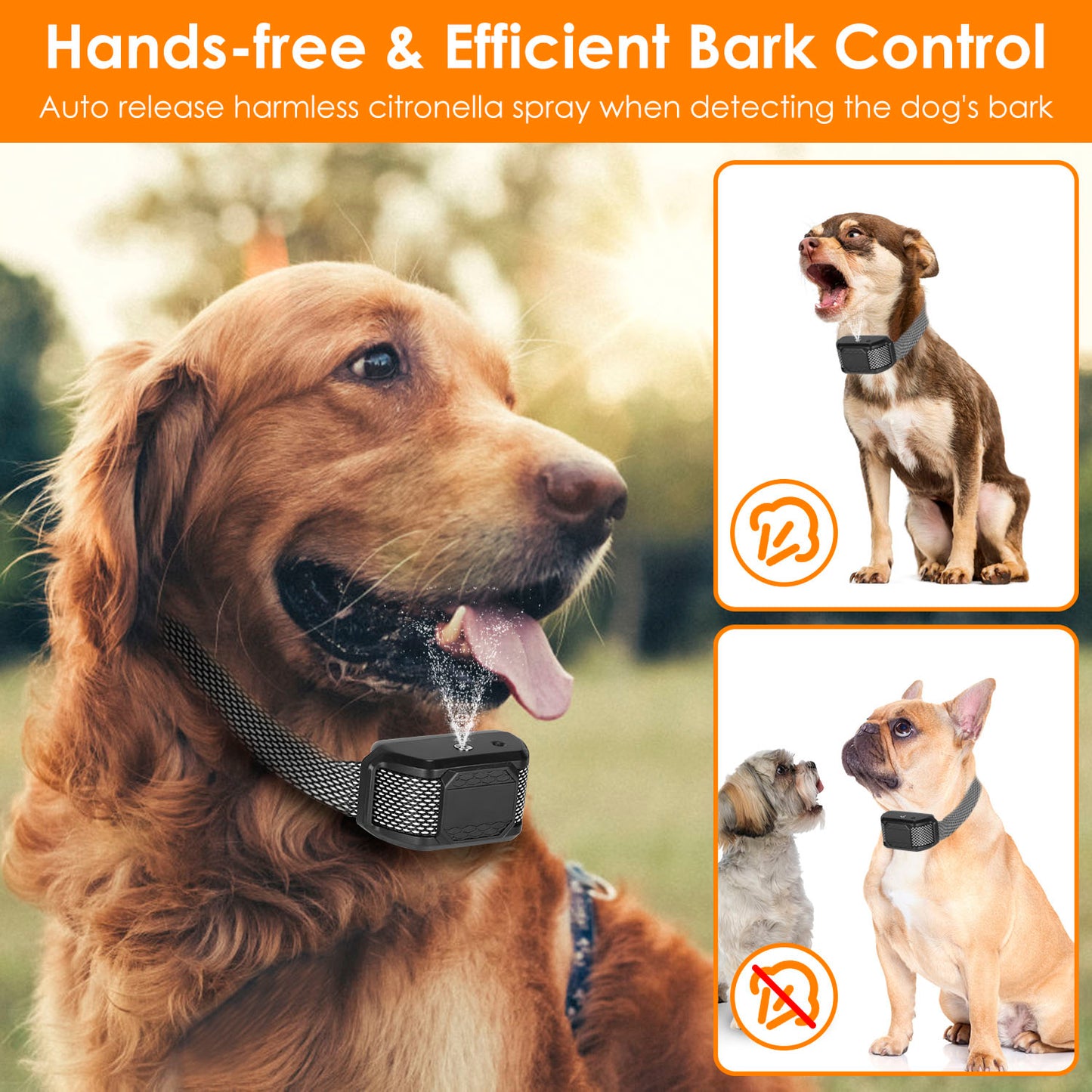 US Local 1Pc Citronella Bark Collar For Dogs Spray Bark Collar Anti Barking Control For Small Medium Large Dogs IP65 Waterproof No Electric Shocks