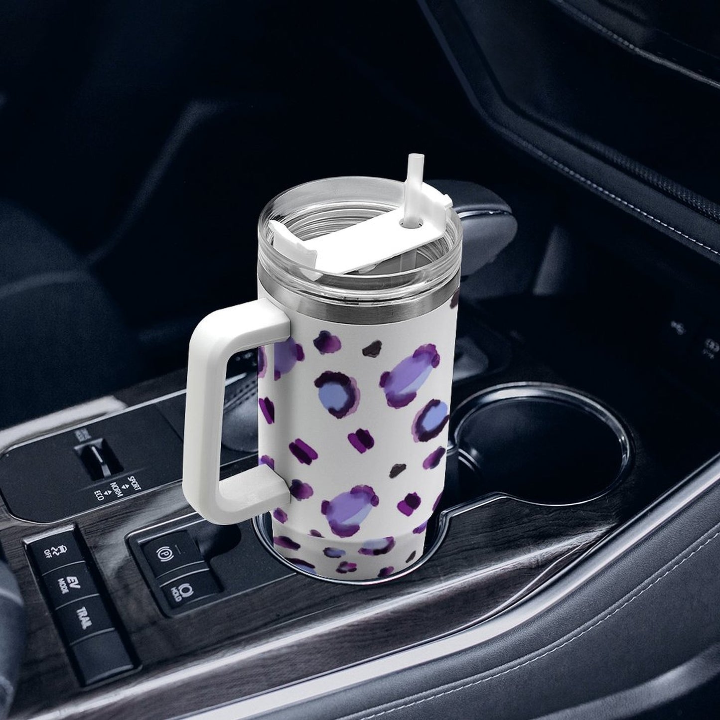 PHDT00437 POD US Local Tumbler 40 oz Large Capacity Car Cup Purple Leopard