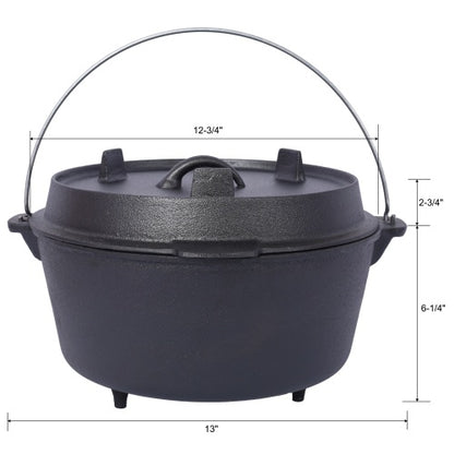 US Local Outdoor Camping Deep Pot, Suitable For Camping Fireplace Cooking Barbecue Baking Campfire