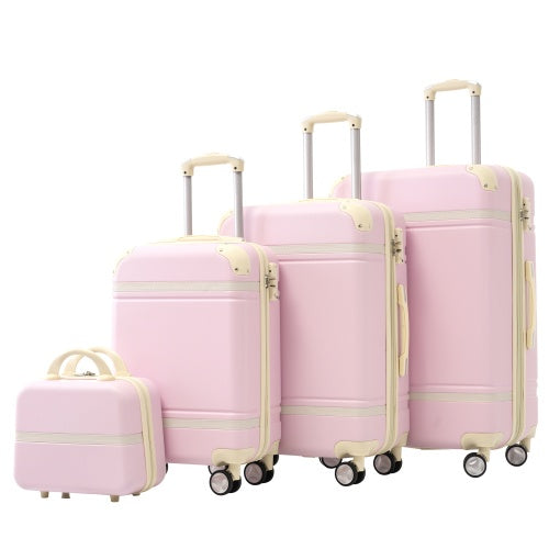 US Local Hardshell Luggage Sets 4 Pieces 20x24x28 Luggages And Cosmetic Case Spinner Suitcase With TSA Lock Lightweight