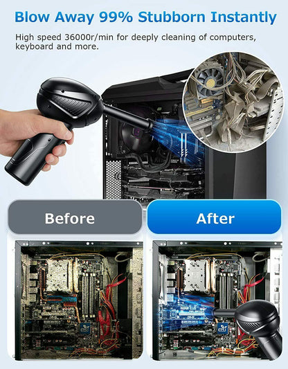 US Local Rechargeable Air Duster Electric Cleaner Cleaning Blower For Car-PC-Keyboard-Pet