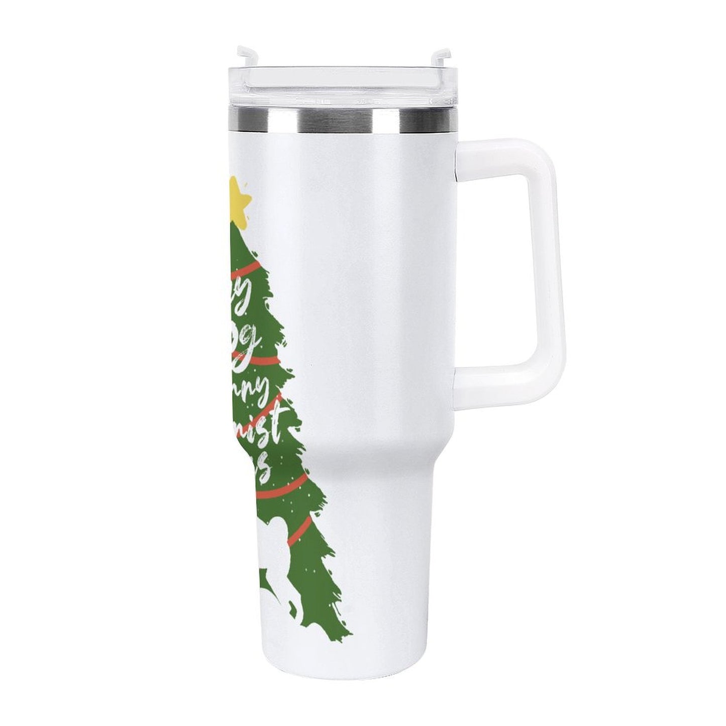 PHDT00300 POD US Local Tumbler 40 oz Large Capacity Car Cup Christmas Pet Cat Dog Tree Green