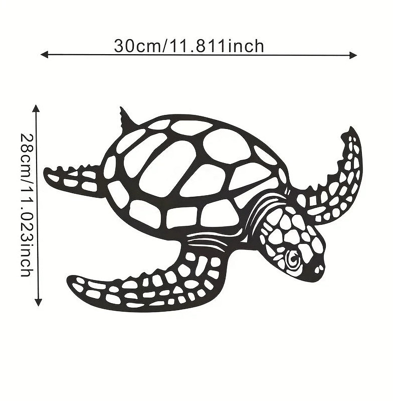 US Local Elegant Metal Sea Turtle Wall Art - Beach-Themed Sculpture For Multiple Rooms