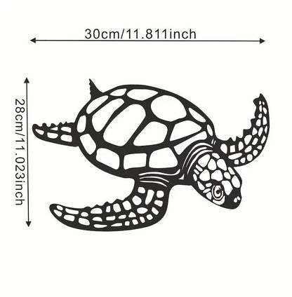 US Local Elegant Metal Sea Turtle Wall Art - Beach-Themed Sculpture For Multiple Rooms