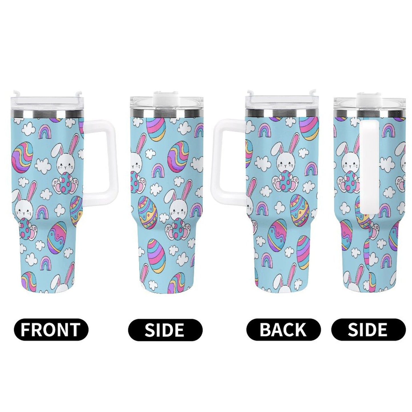 PHDT00502 POD US Local Tumbler 40oz Large Capacity Car Cup Blue, Easter, Rabbit