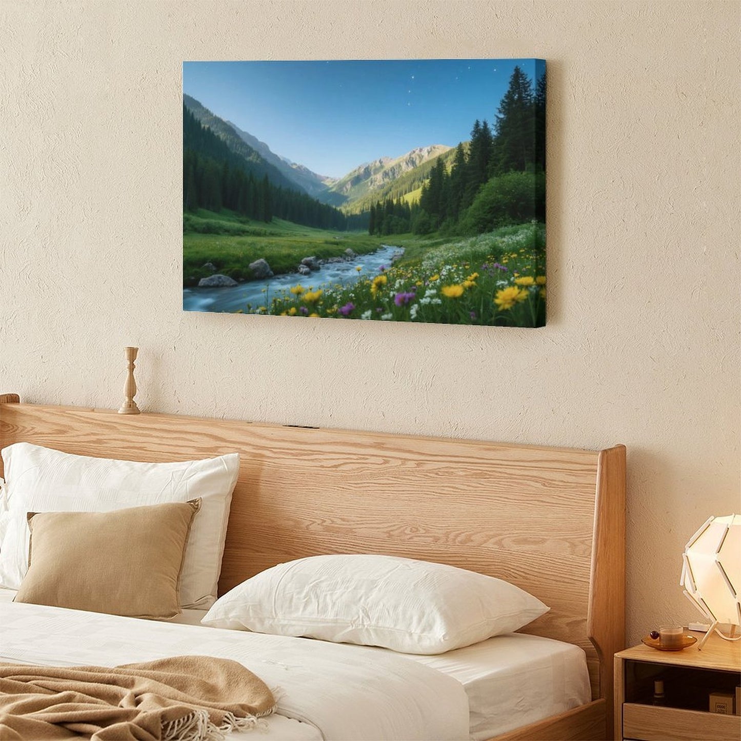 Decorative Interior Frame Painting Mountain-river-starry-summer-1