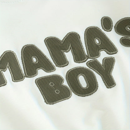 US Local Baby Boy's 2-Piece Sweatshirt Set Round Neck Letter Print Top & Drawstring Jogger Pants For Spring & Fall