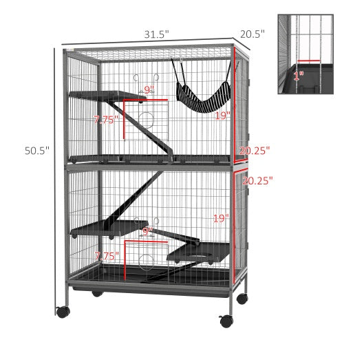 US Local 5 Tiers Of Small Animal Cages, Ferret Cages, Large Chinchilla Cages With Hammock Fittings And Heavy Duty Wires