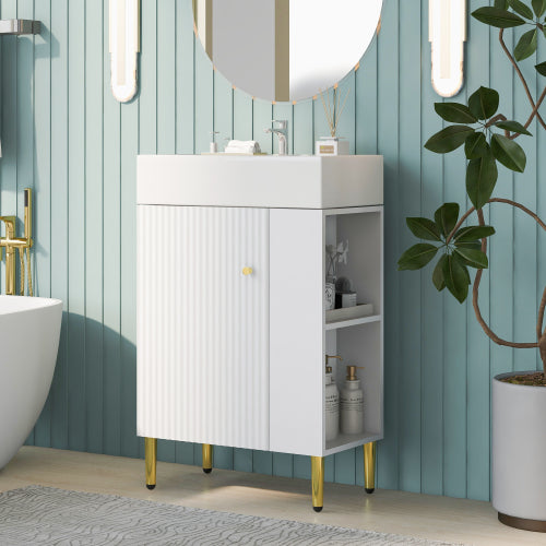 US Local 21.6 Inch White Bathroom Vanity