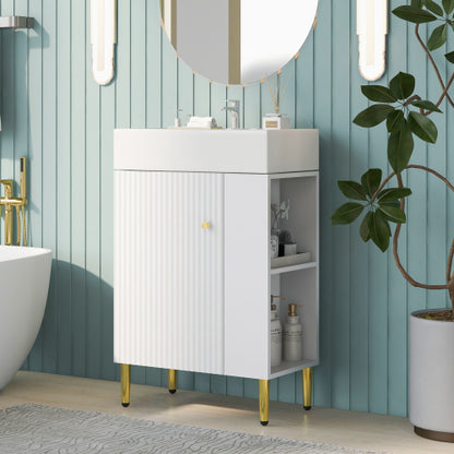 US Local 21.6 Inch White Bathroom Vanity