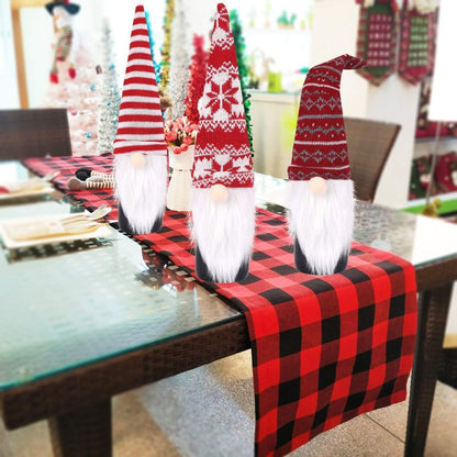 US Local 4 Pcs Christmas Wine Bottle Covers Reusable Knitted Gnomes Wine Bottle Toppers Xmas Party Handmade Tomte Swedish Gnomes Wine Decoration For Holiday New Year Dining Table Decor Party Gift