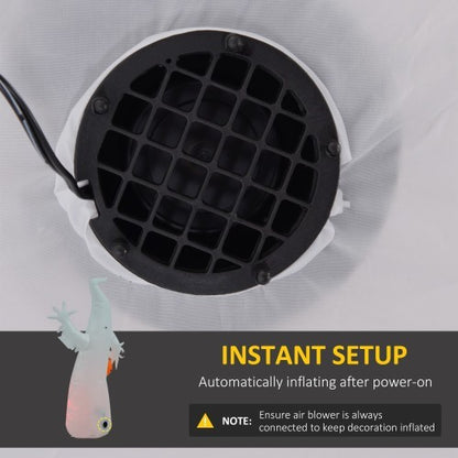 US Local HOMCOM 5.9 Halloween Inflatable Outdoor Decoration Ghost With Pumpkin, Blow Up LED Yard Decor For Garden, Lawn, Party, Holiday, Waterproof