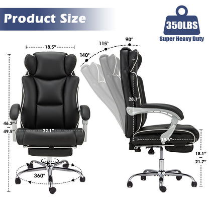 US Local Office Desk Chair With Foot Rest Tall And Big 300LB