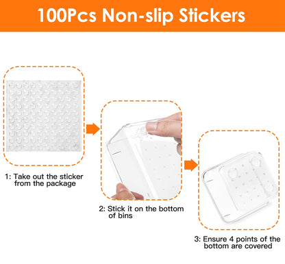 US Local 25Pcs Clear Plastic Drawer Organizers Set 4 Sizes Desk Drawer Dividers Trays Storage Bins For Vanity Cabinet Makeup Bathroom Office Kitchen Bedroom Jewelry