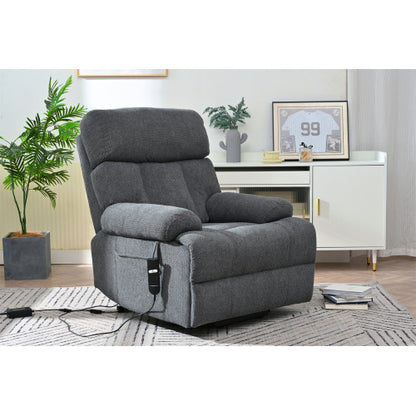US Local Oversized Power Lift Recliner Chair For Elderly, Electric Fabric Recliner Chair For Seniors, Home Theater Seating,Reclining Sofa Chair With Remote Control,Side Pocket ,Spacious SeatDark Gray