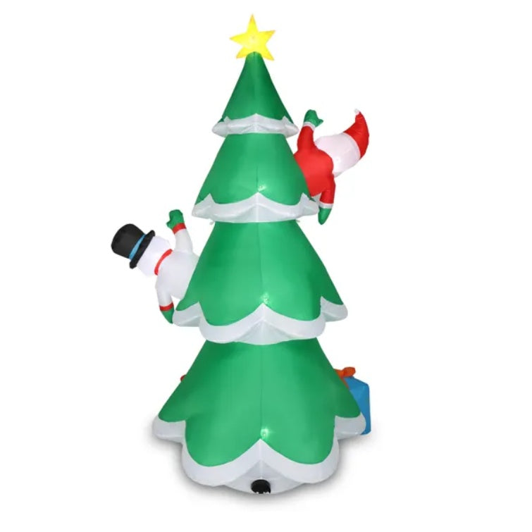 US Local 8ft With Snowman Santa Claus 3 Gift Boxes 9 String Lights