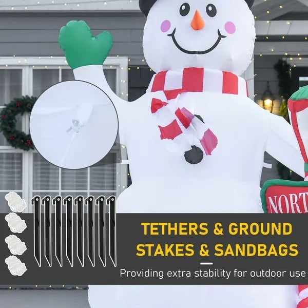CA Local 7.9 ft Christmas Inflatable Snowman Decoration Airblown Lighted For Home Indoor Outdoor Garden Lawn Decoration Party Prop
