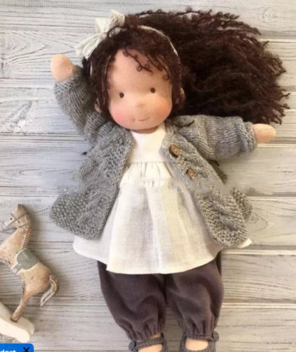US Local Handmade Plush Doll Golden Curly Girl Finished Product