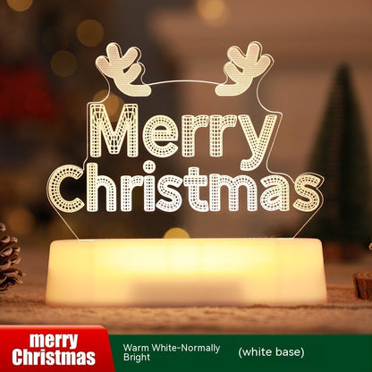 US Local Christmas Decoration 3D Lamp Acrylic LED Night Lights New Year Valentines Day Christmas Kids Gift Christmas Ornaments