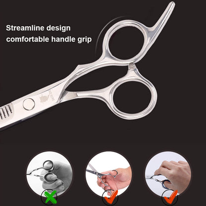 US Local Hair Cutting Scissors Set, 6 Inch Hairdressing Thinning Shears For Hair Cutting For Women, Men, Kids - Silver